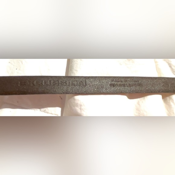 Excursion reptile brown skinny leather belt with brass buckle - Picture 3 of 4